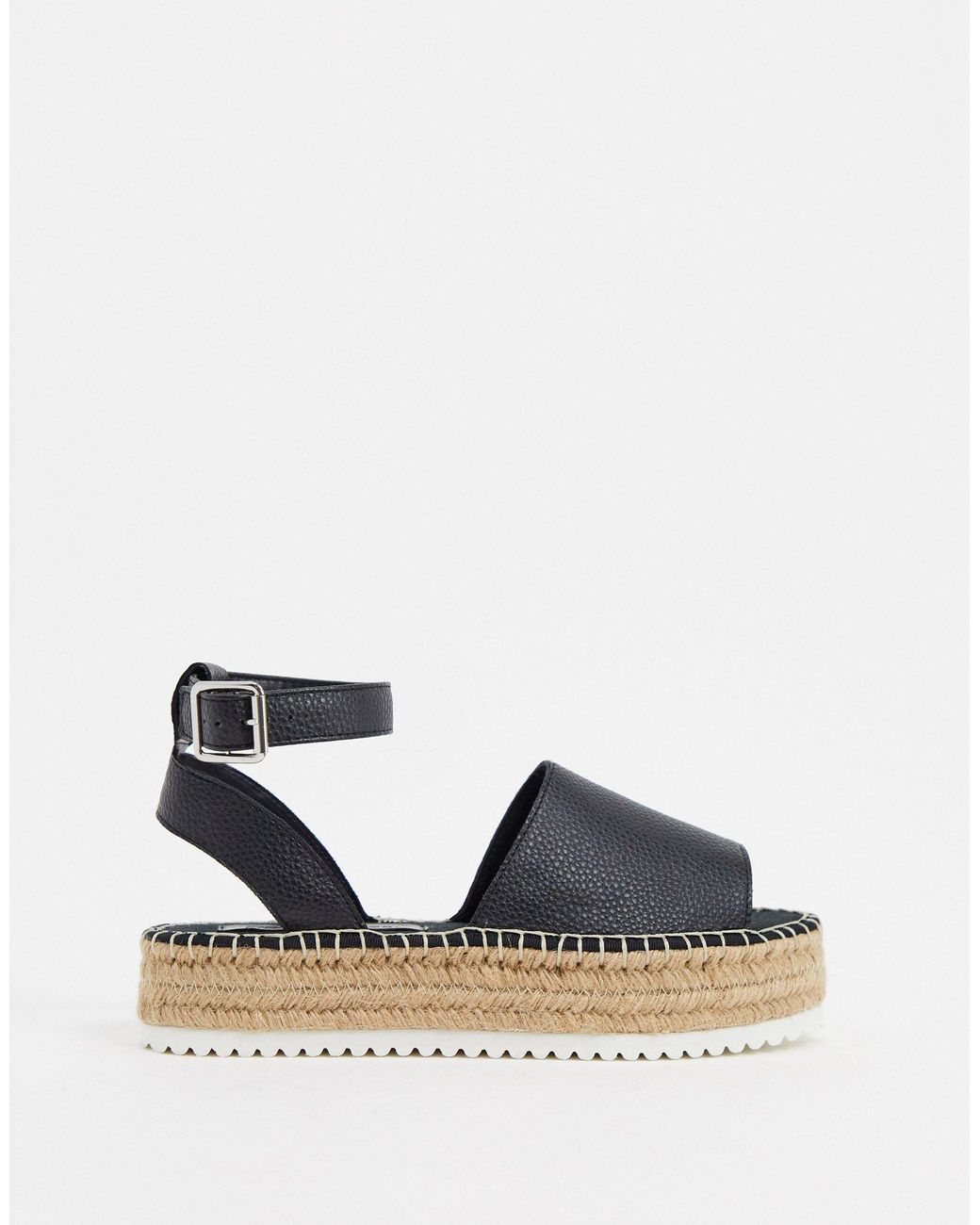 black flatform espadrille sandals