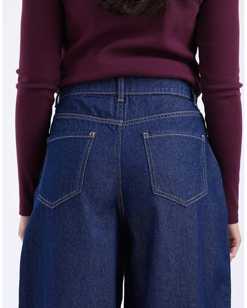 Vero Moda Blue Kirsa High Waist Barrel Leg Jeans
