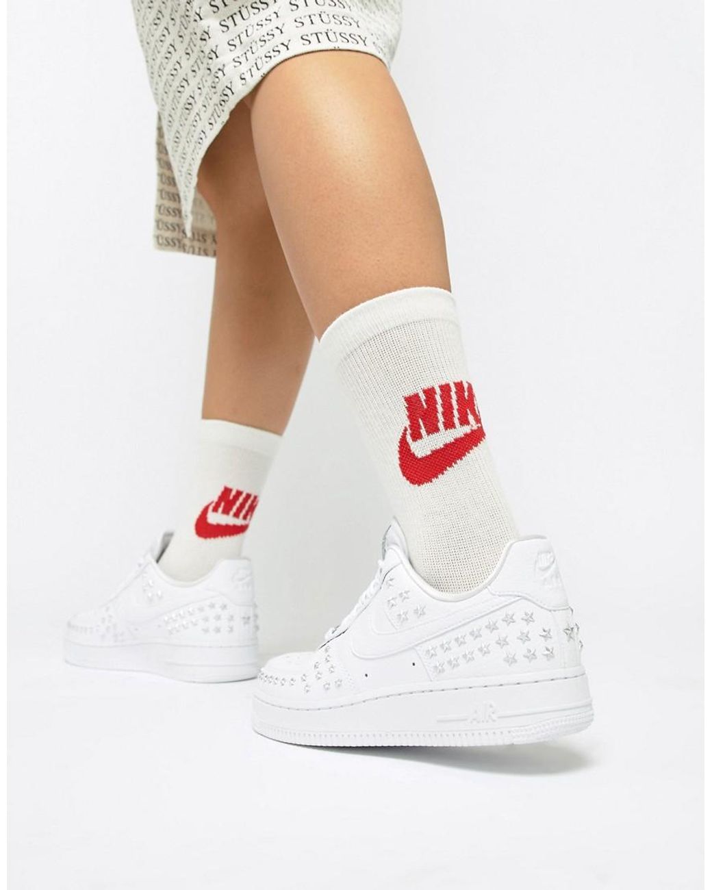 Zapatillas blancas con tachuelas Air Force 1 Nike de color Blanco | Lyst