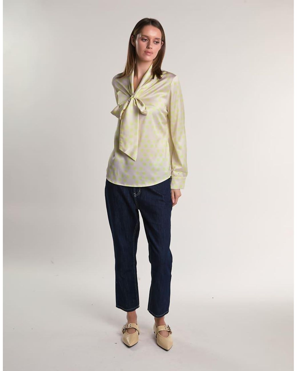 Glamorous Natural Long Sleeves Tie Front Tops