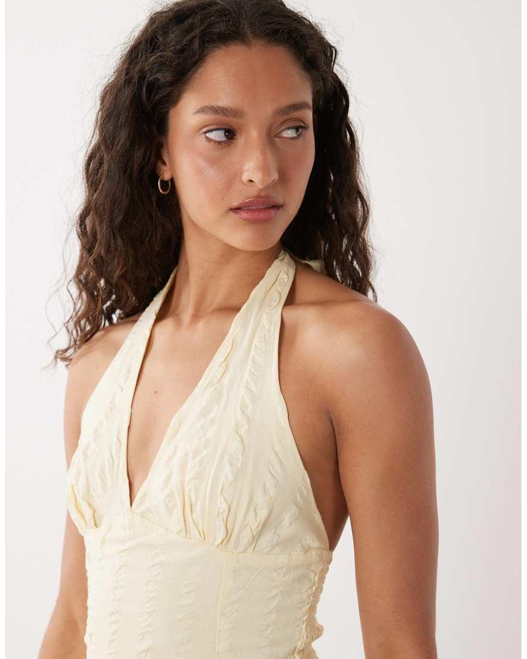 Cotton On Natural Kaity Halter Mini Dress