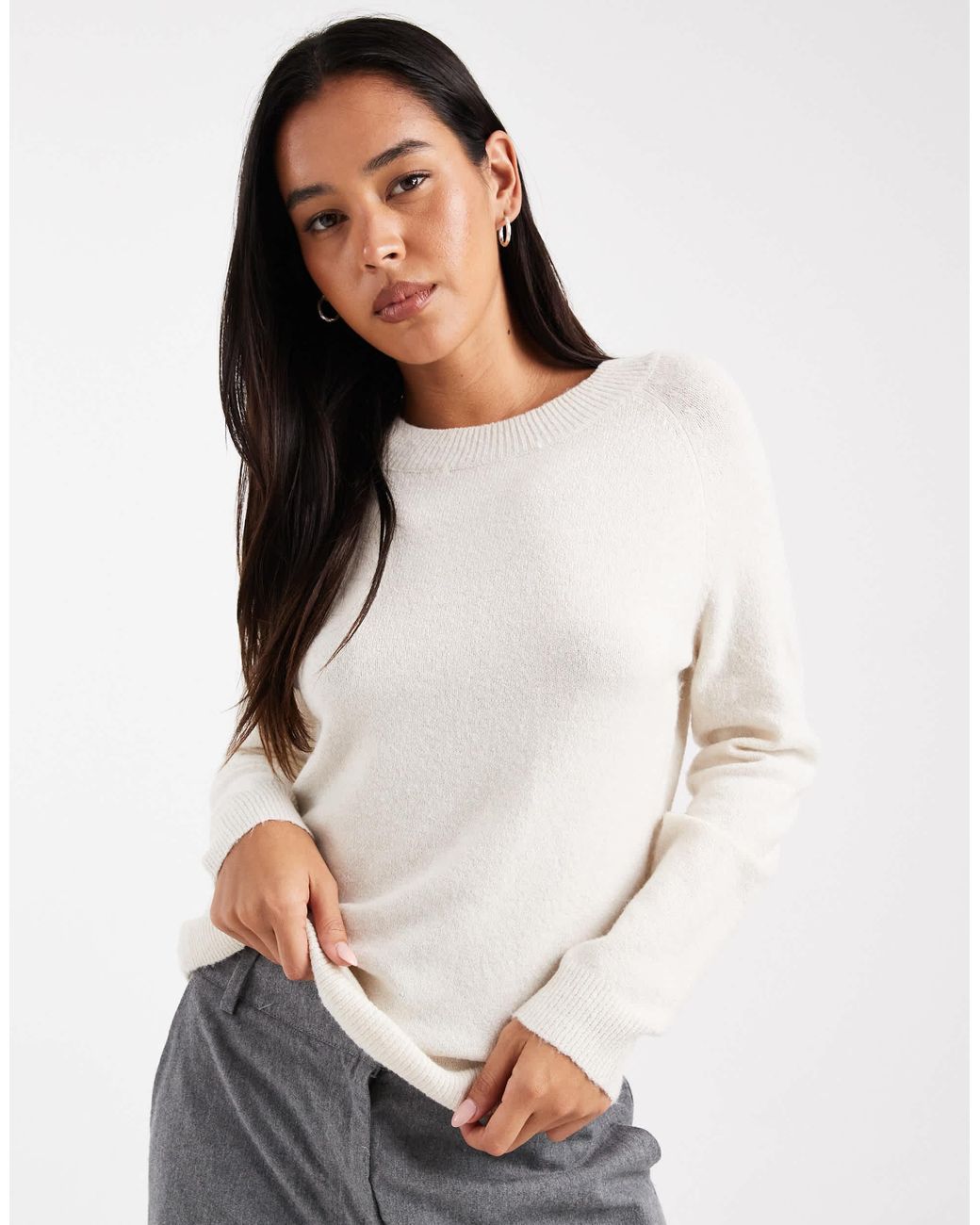 Pull ras ONLY en coloris Natural