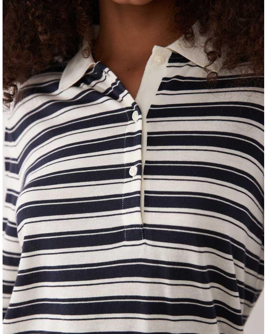Gant White Striped Rugby Polo
