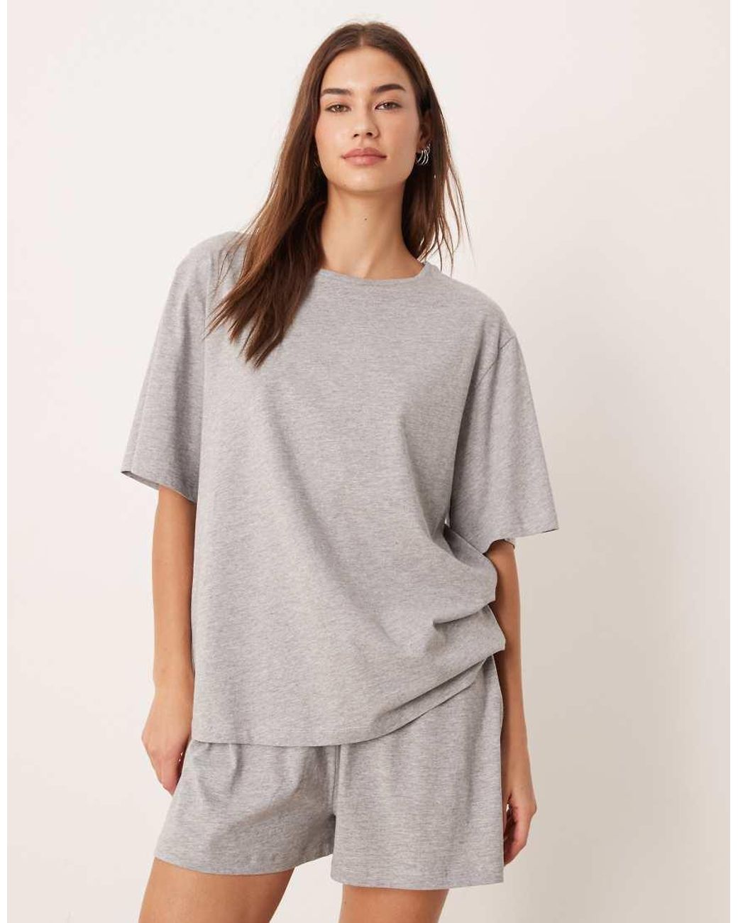 ASOS Gray Mix & Match Cotton Pajama Shorts