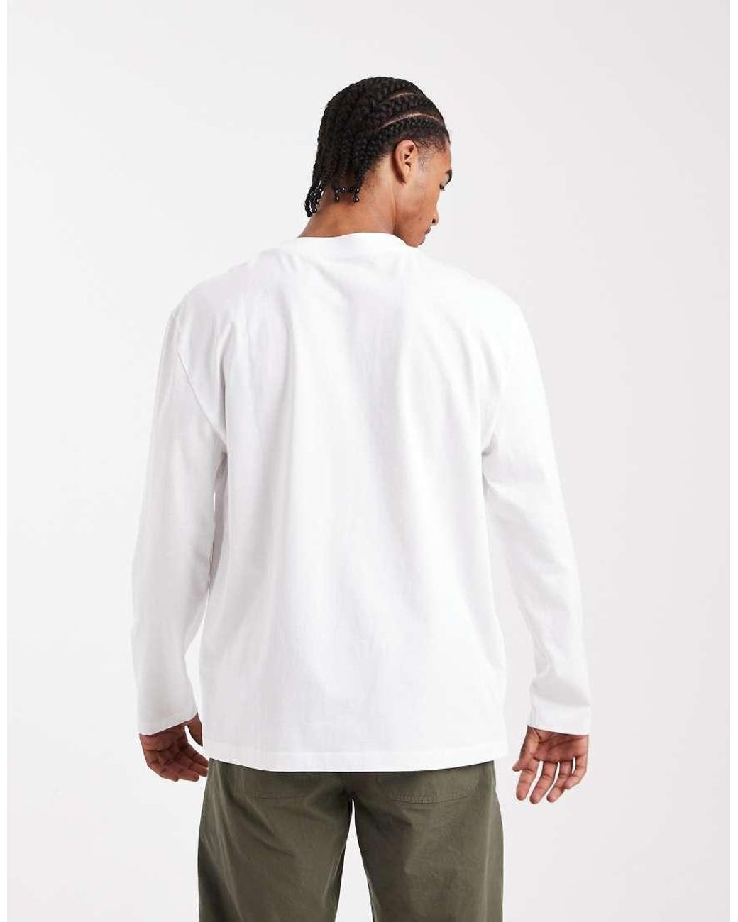 ASOS White Essentials Relaxed Long Sleeve T-shirt for men