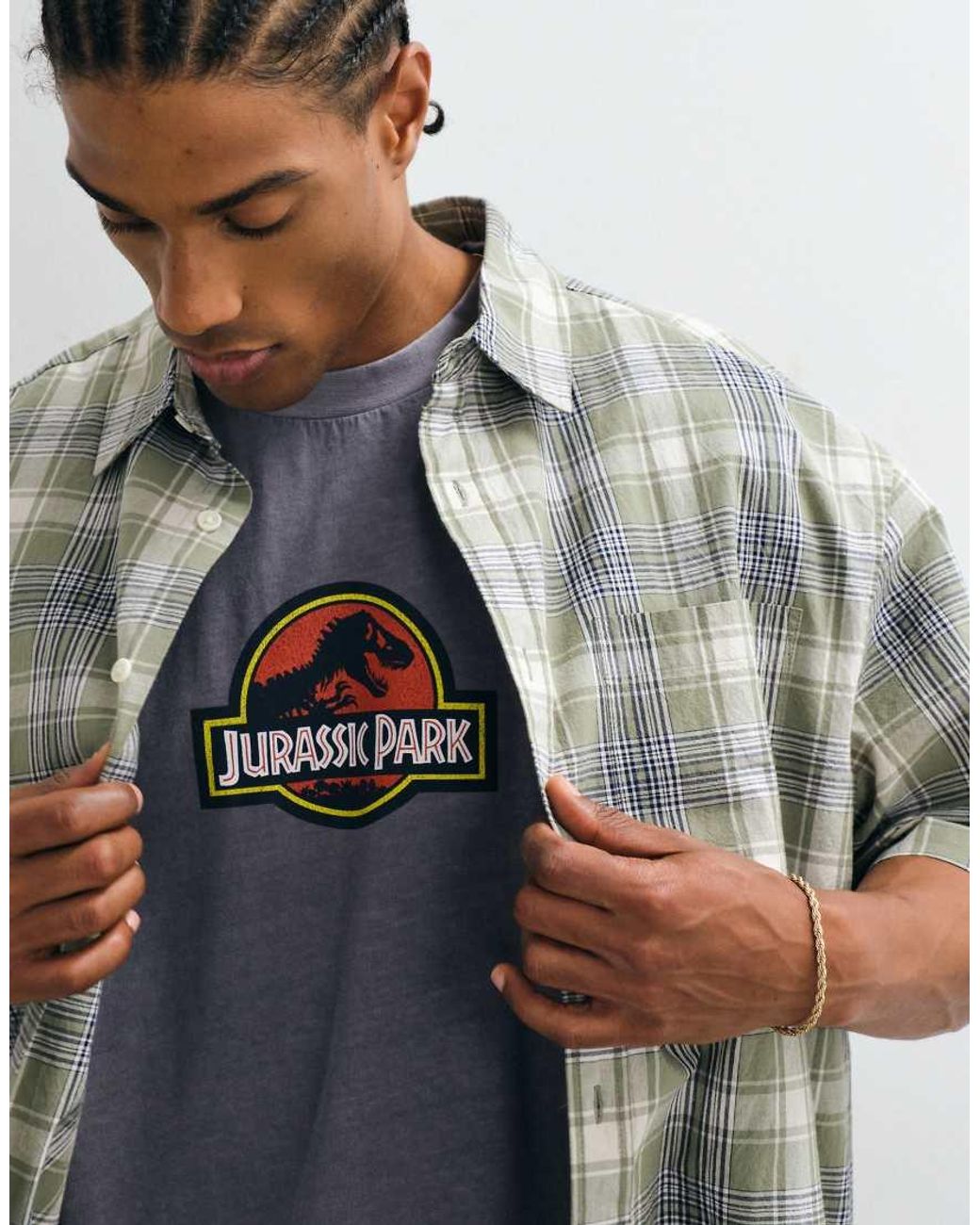 ASOS Blue Oversized T-shirt With Jurassic Park T-rex Print for men