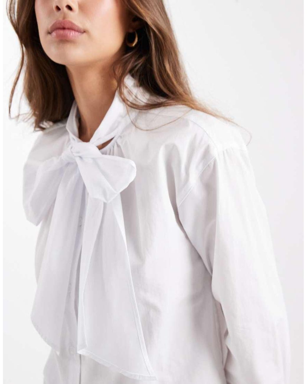 ASOS White Bow Front Blouse
