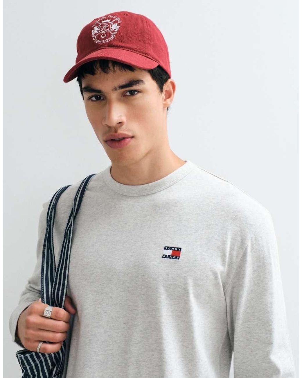 Tommy Hilfiger Gray Badge Logo Long Sleeve T-shirt for men