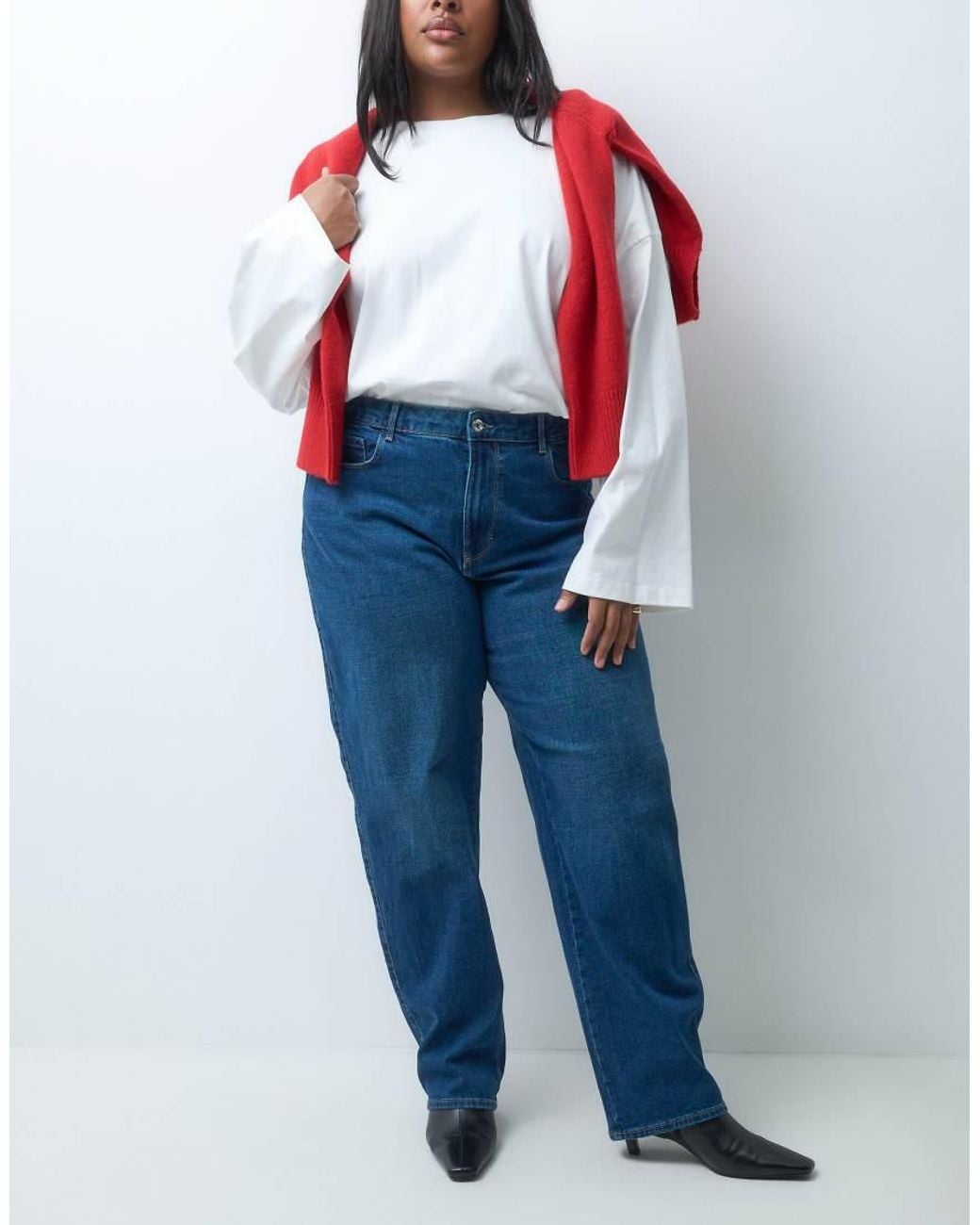 ONLY Blue High Rise Barrel Jeans