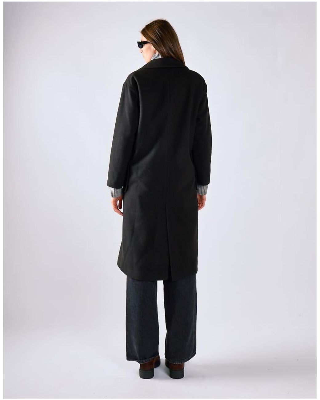 Glamorous Black Lapel Collar Midi Coat