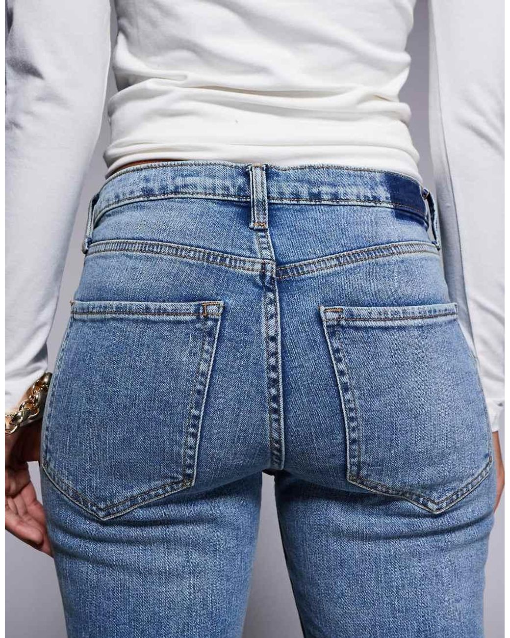 River Island Blue High Waisted Slim Jeans