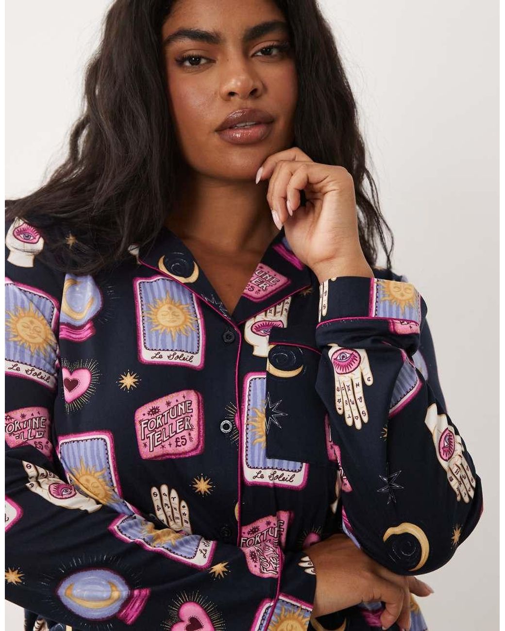 Chelsea Peers Blue Halloween Curve Long Sleeve Pyjama Set