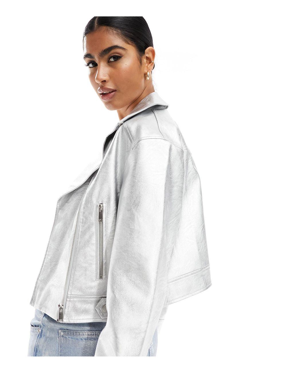 New look deals grey biker jacket