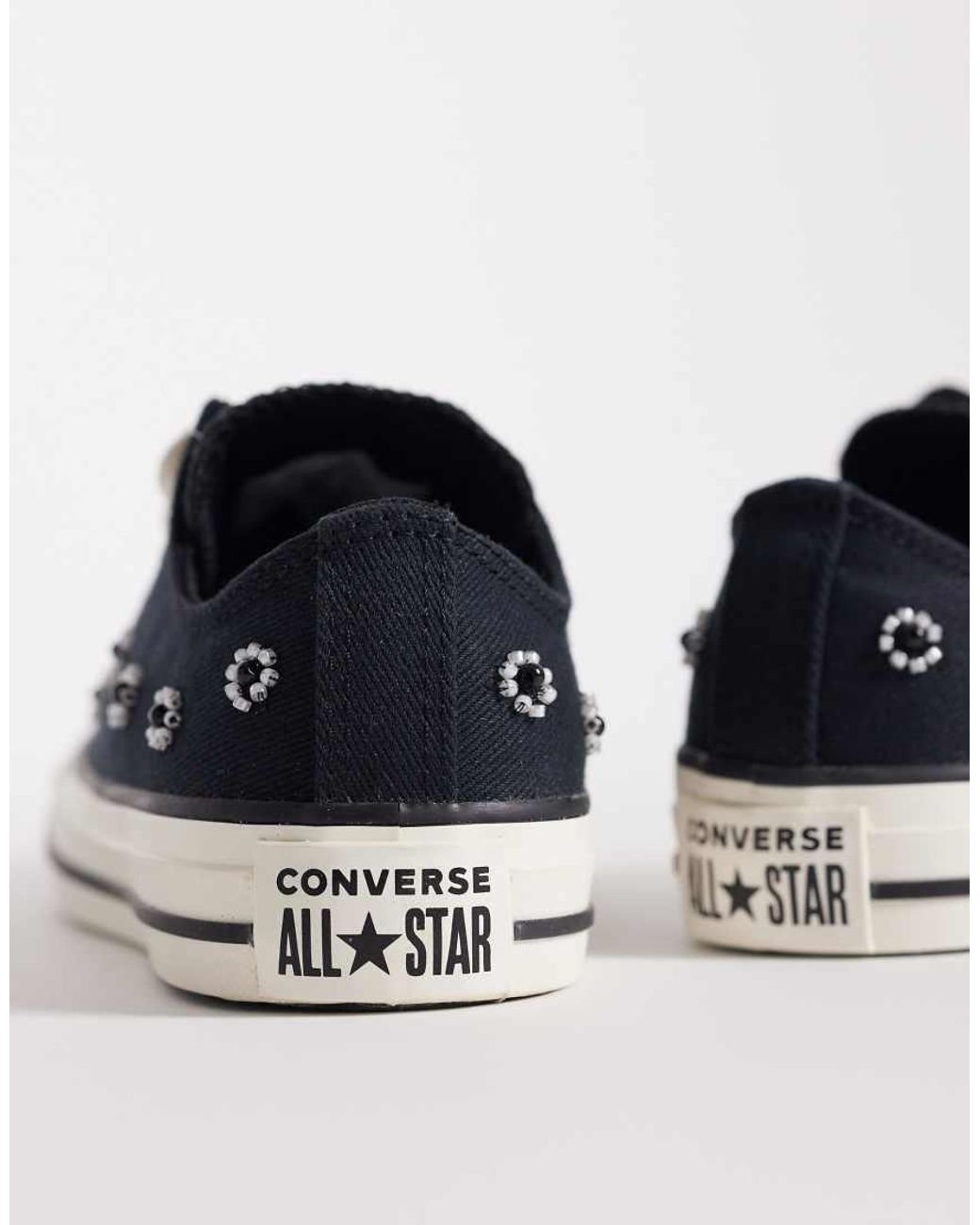 Converse Blue Chuck Taylor All Star Ox Trainers With Beading Detail