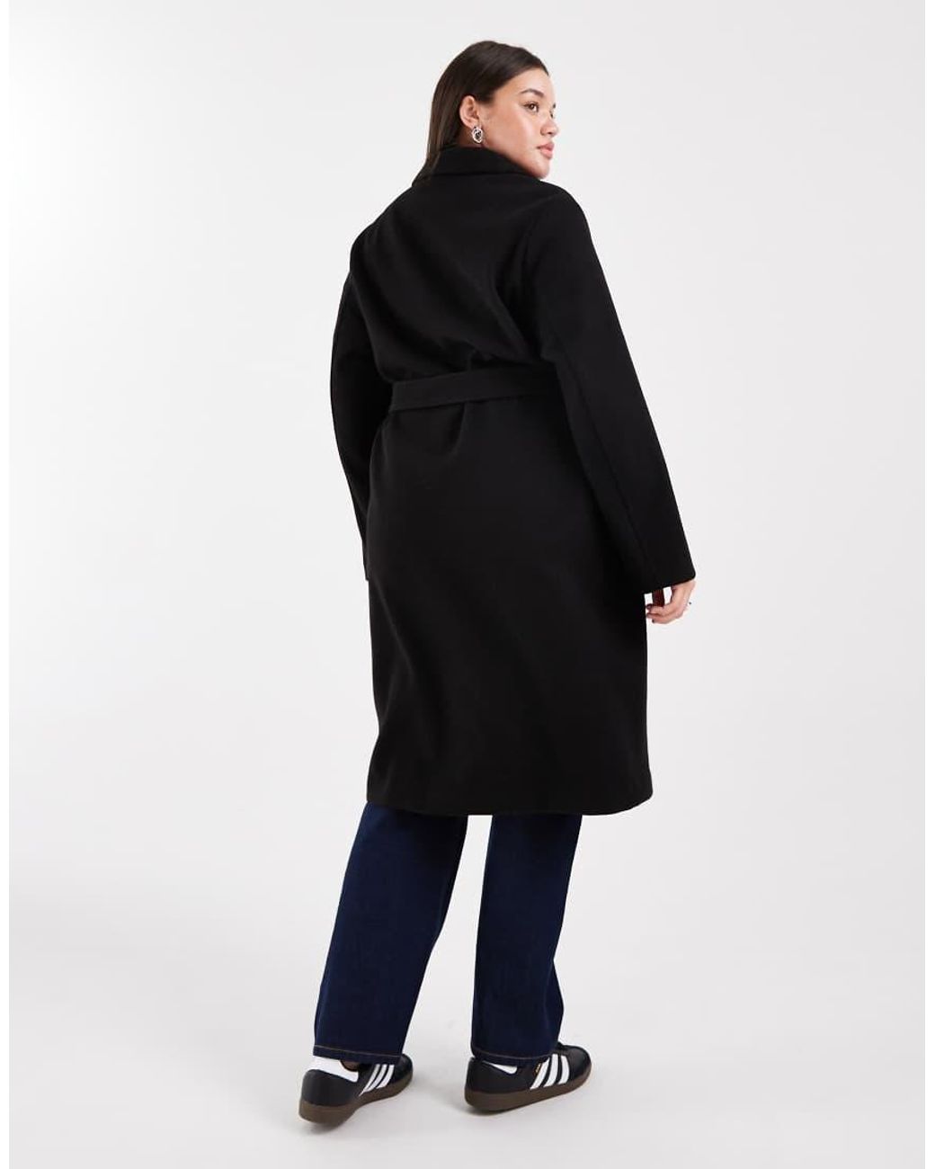 Vero Moda Black Belted Formal Midi Coat