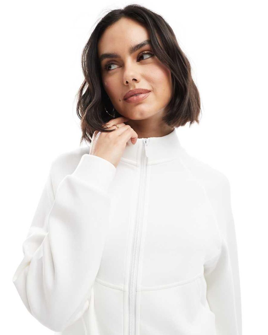 agon® White Zip-Up Sports Jacket