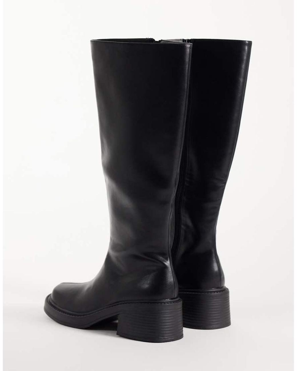 Raid Wide Fit Black Coretta Square Toe Knee Boots