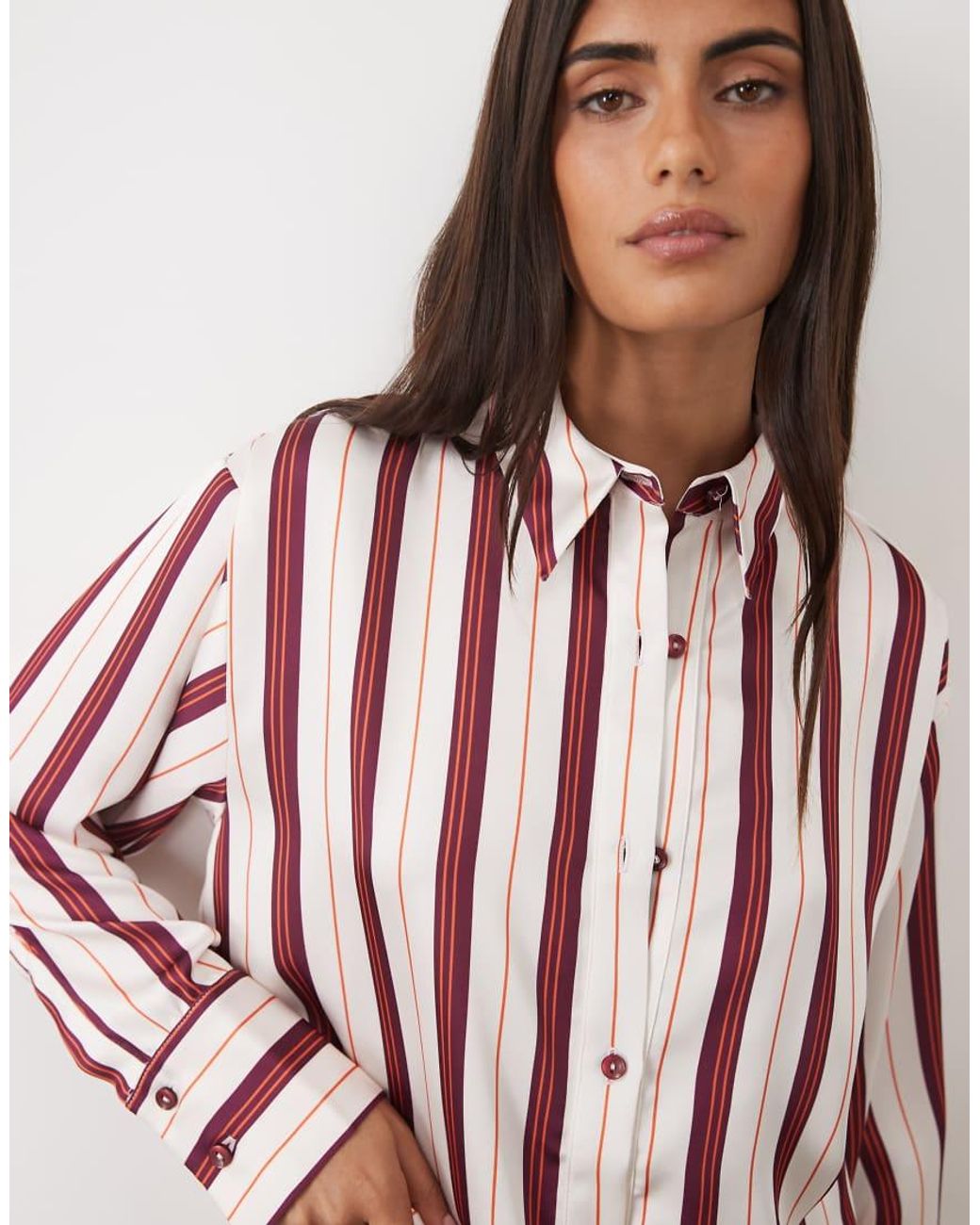 ASOS Red Satin Boyfriend Shirt