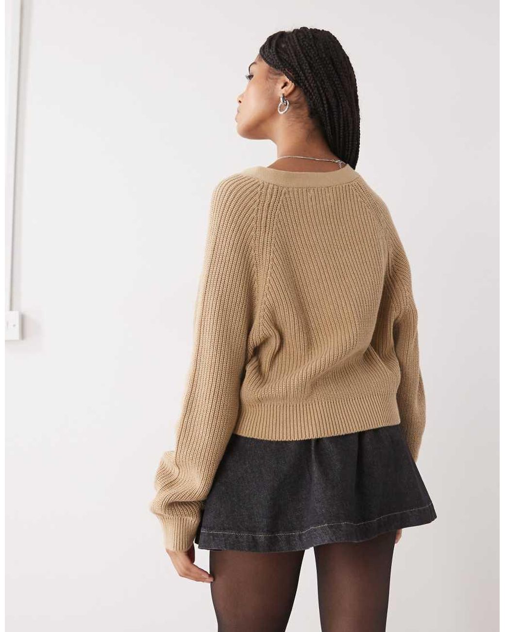 Monki Natural Knitted Cardigan