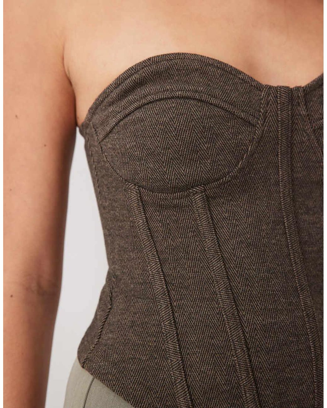ASOS Green Mix & Match Brushed Bandeau Corset Top
