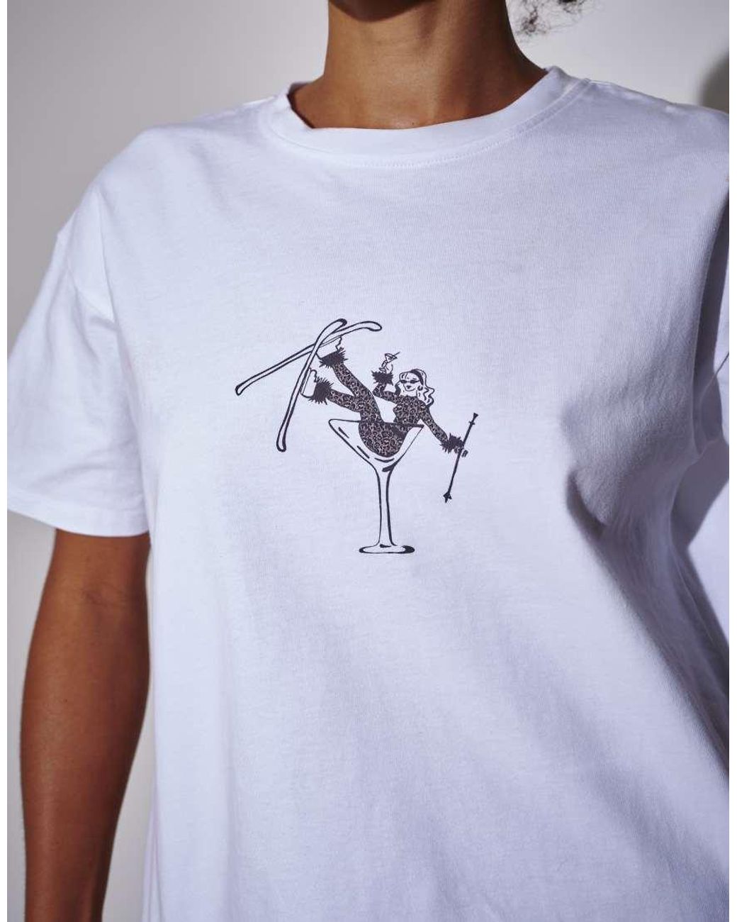South Beach White Ski Cocktail Class Oversized Tshirt