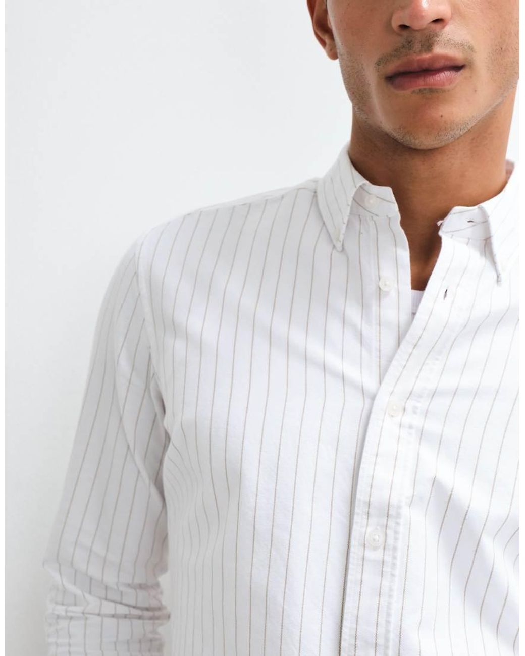 Mango White Classic Shirt for men
