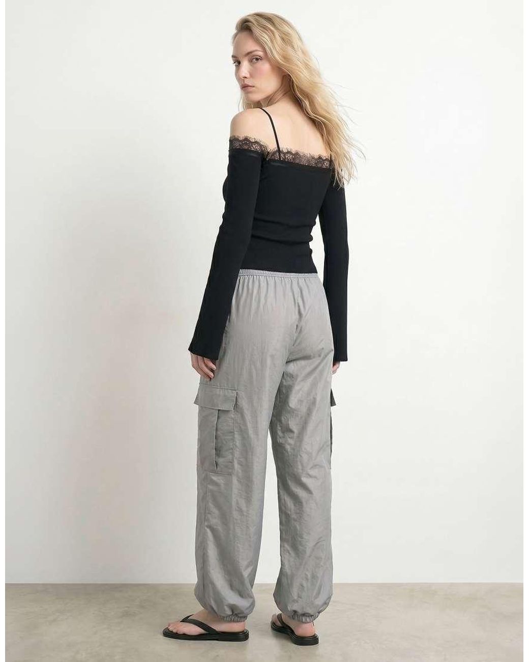 HYPEDROP Gray Cargo Trousers