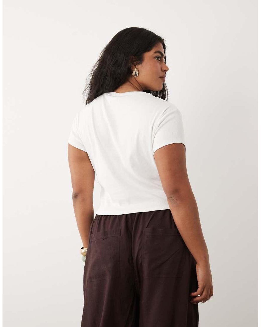 ASOS White Asos Design Curve Baby Tee With Dolphin Graphic