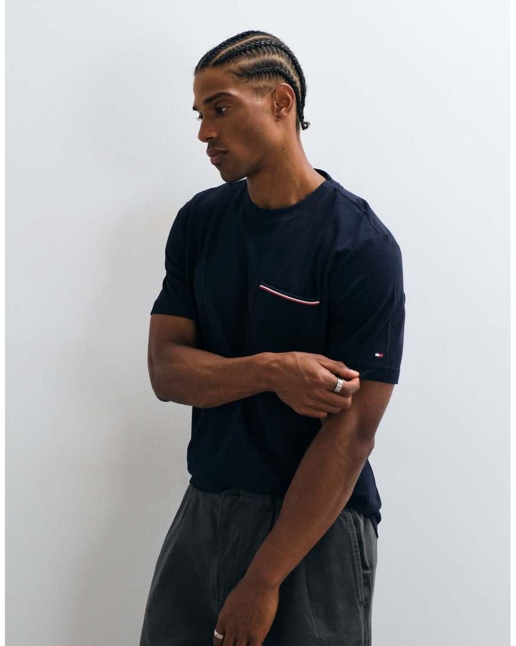 Tommy Hilfiger Blue Pique T-Shirt for men