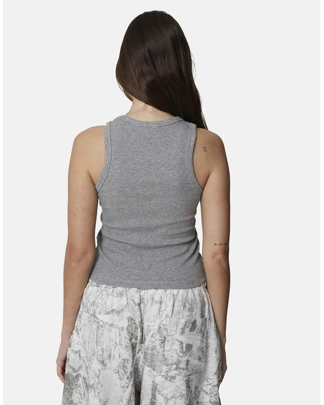 Good For Nothing Gray Ribbed Vest Top