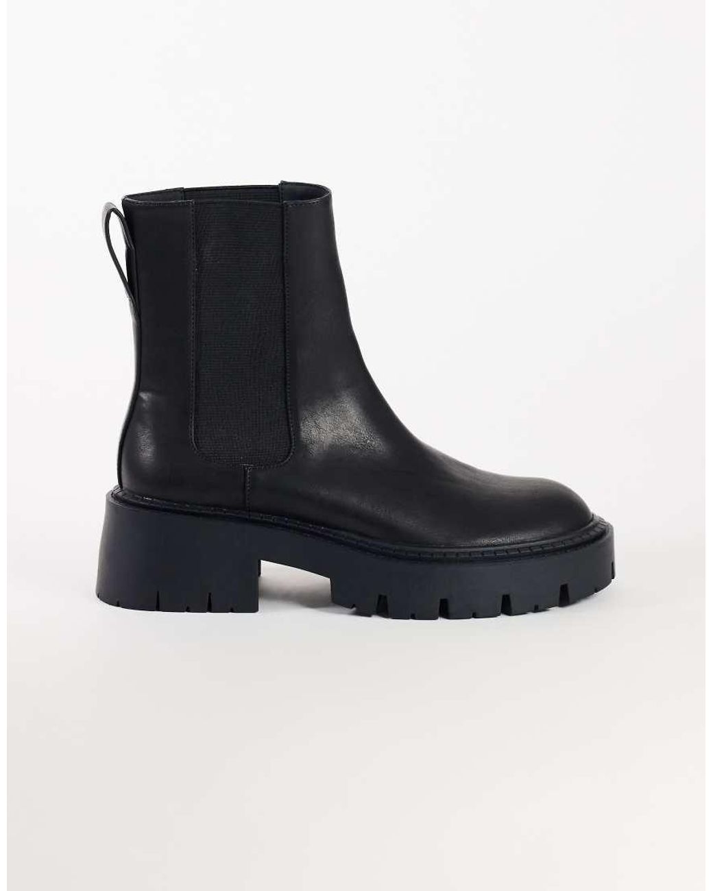 TOPSHOP Black Leon Chunky Chelsea Ankle Boot
