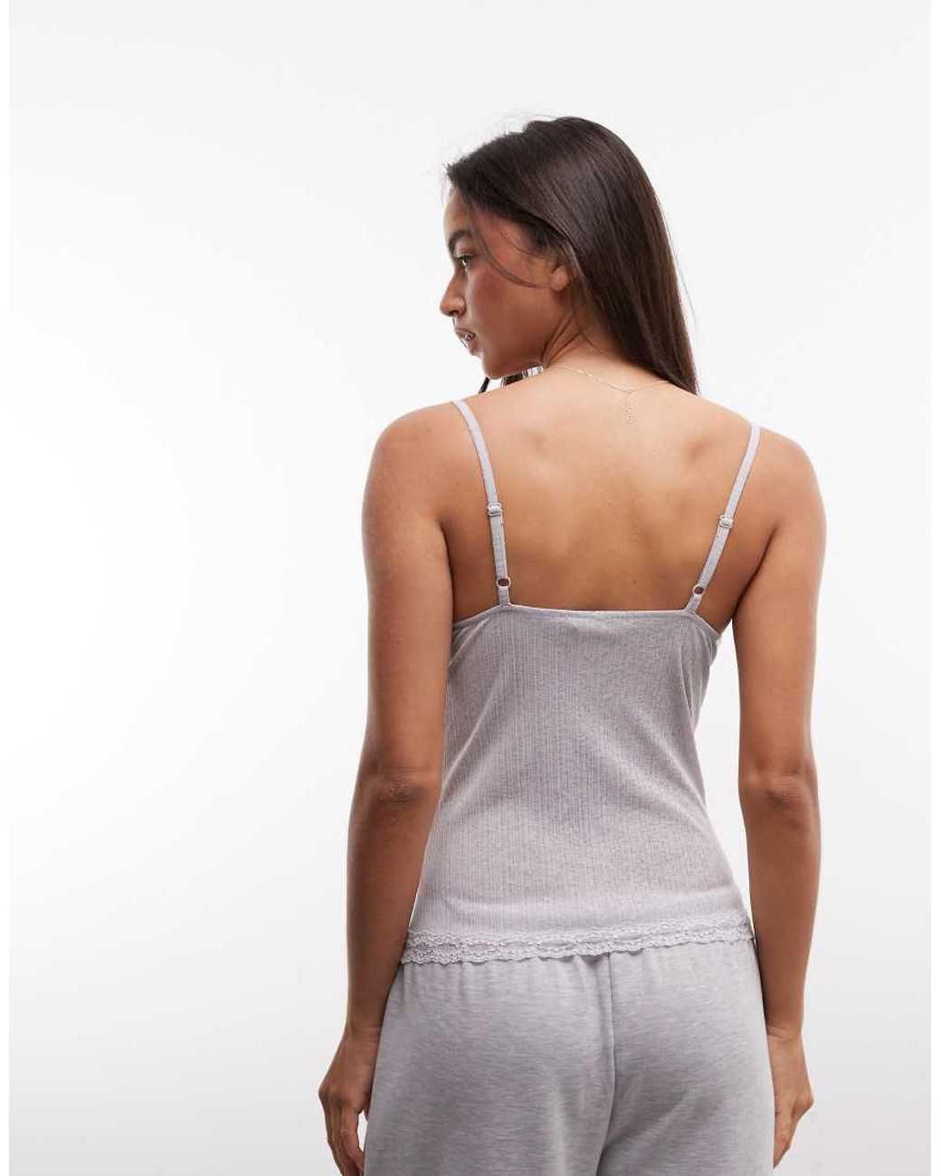 ASOS Purple Mix & Match Sheer Mesh Cami With Lace Trim