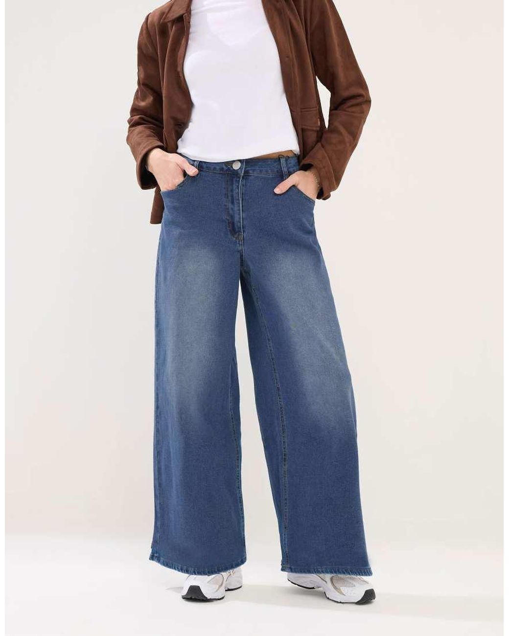 PixieGirl Blue Petite Palazzo Wide Leg Jeans