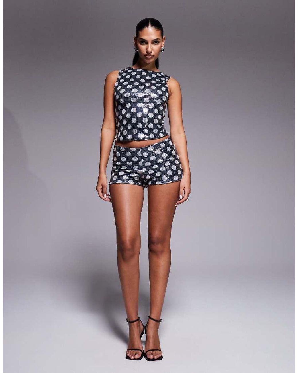 Kaiia Blue Exclusive Sequin Hot Pants Co-Ord