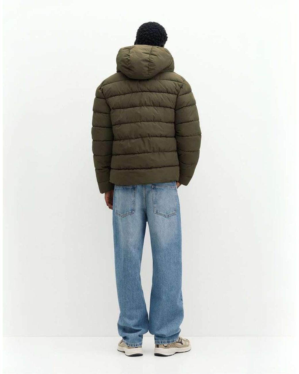 Pull&Bear Gewatteerd Jack Met Capuchon in het Green voor heren