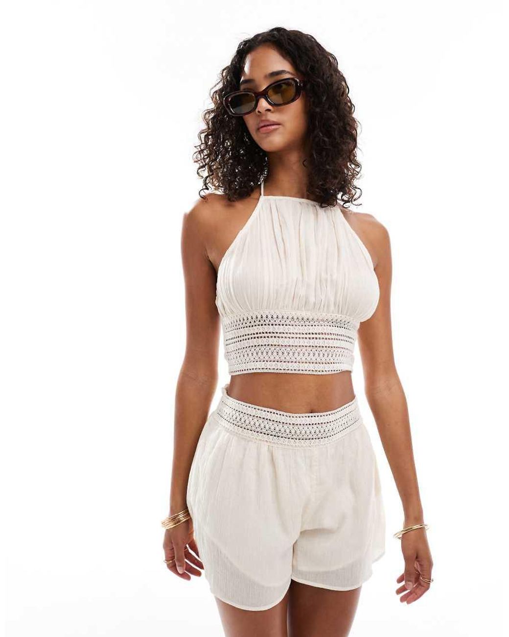 Miss Selfridge White Beach Shorts
