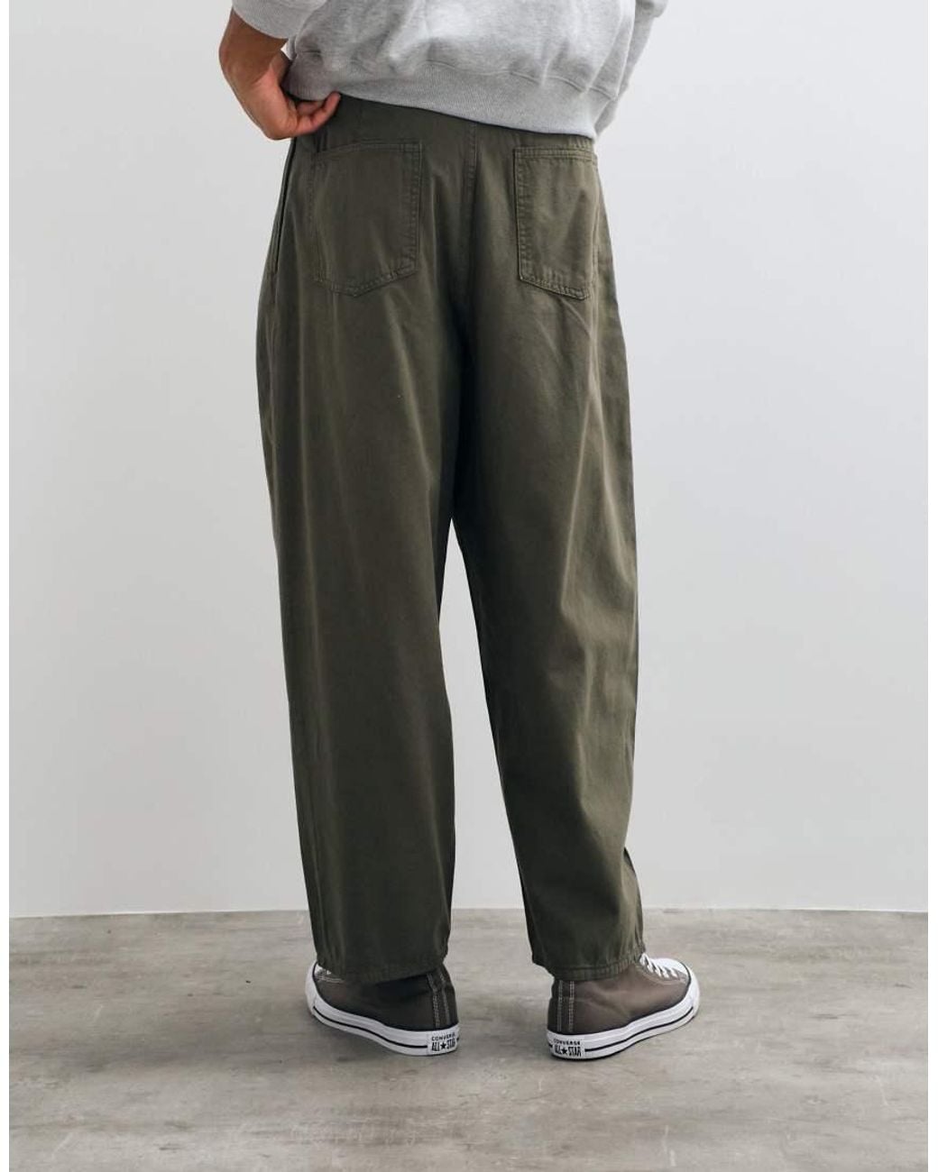 ASOS Green Oversized Tapered Trousers for men
