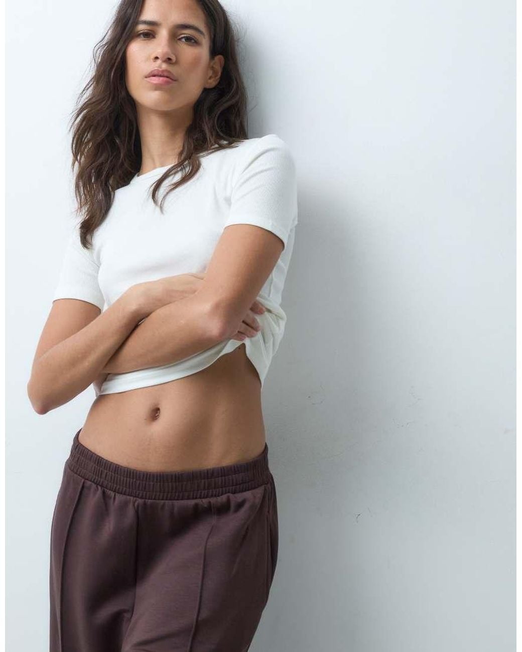 New Look Brown Premium Wide Leg Jogger