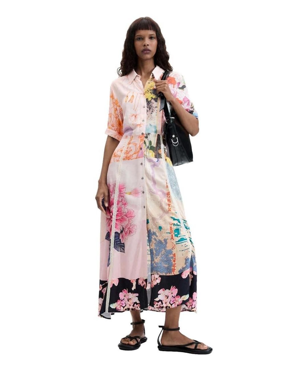 Desigual Red Printed Maxi Dress