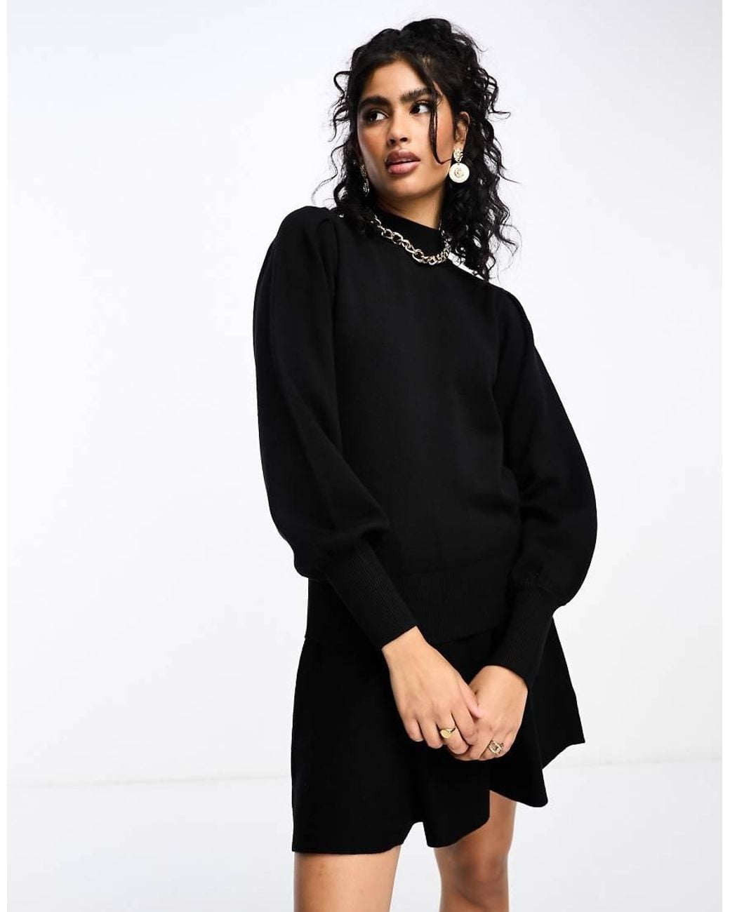 Y.A.S Black Knitted Mini Skirt Co-Ord