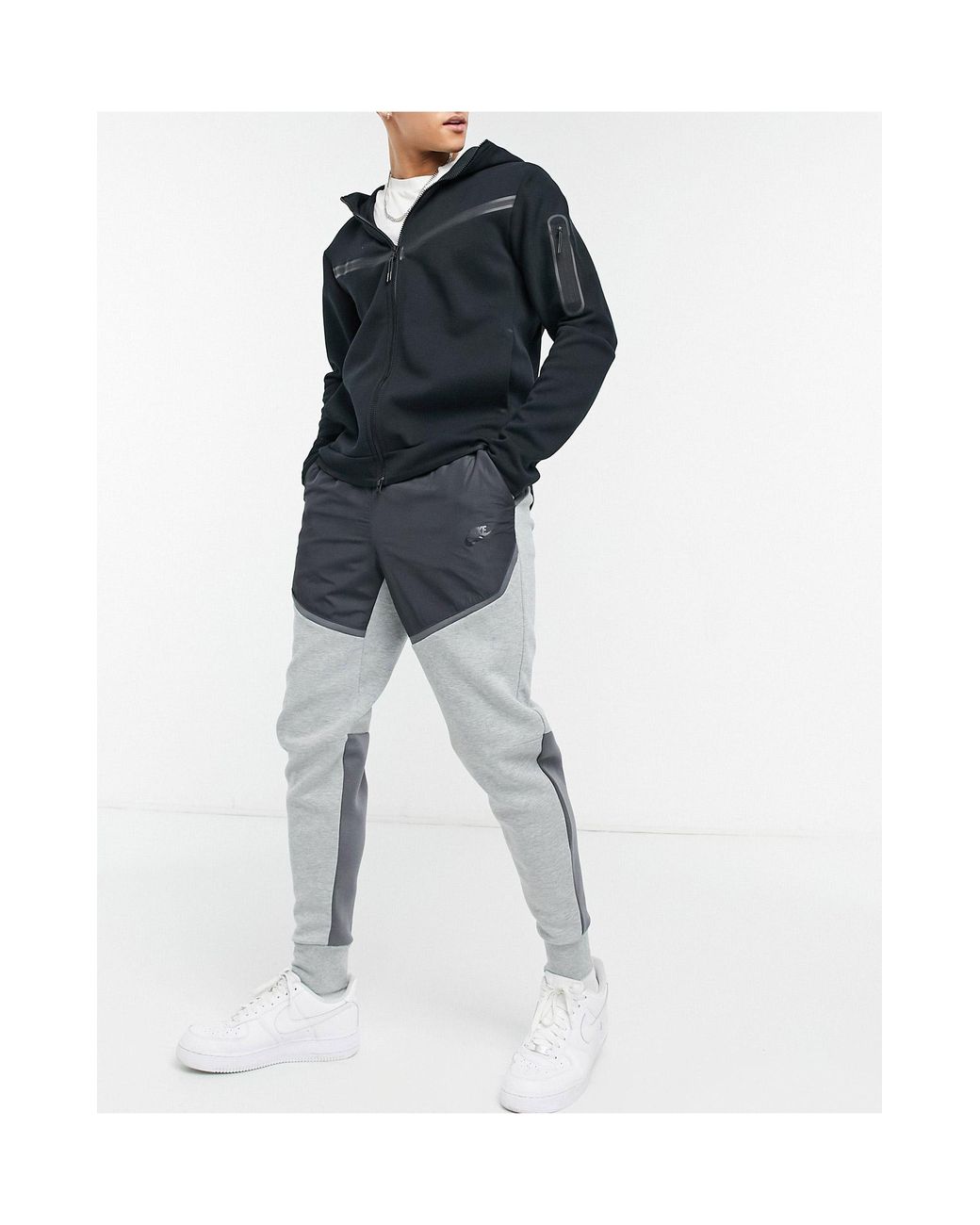 Nike Tech Fleece Colourblock joggers in Grey (Gray) for Men - Lyst