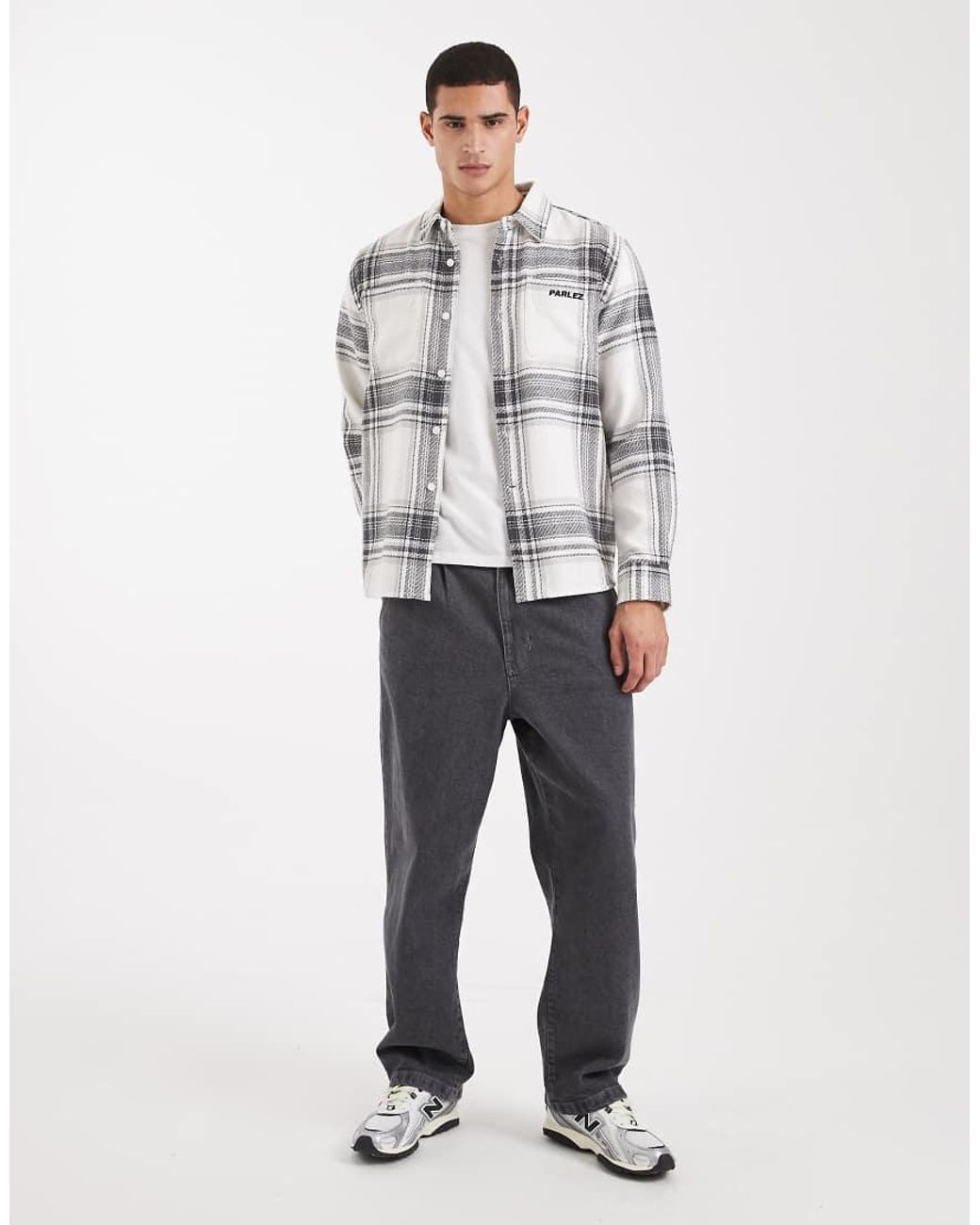 Parlez Gray Long Sleeve Logo Shirt for men