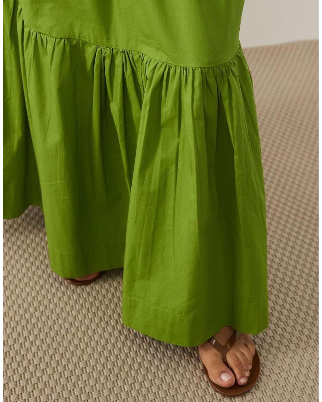 ASOS Green Tiered Boho Maxi Skirt