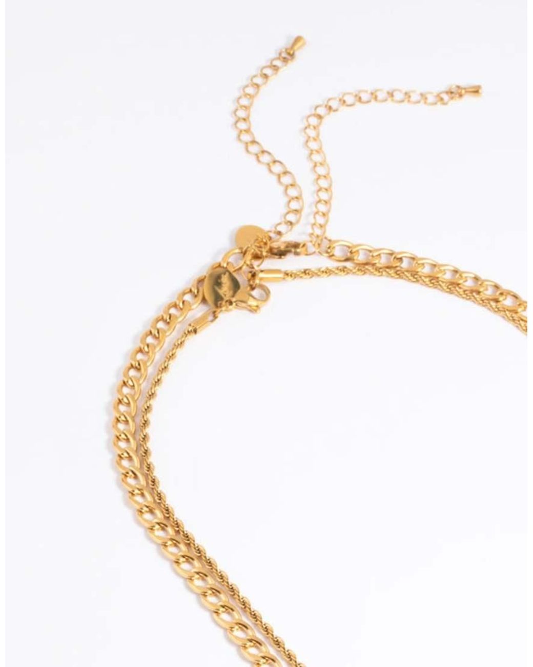 Lovisa White Waterproof Plated Stainless Steel Twist Chain Double Layer Necklace