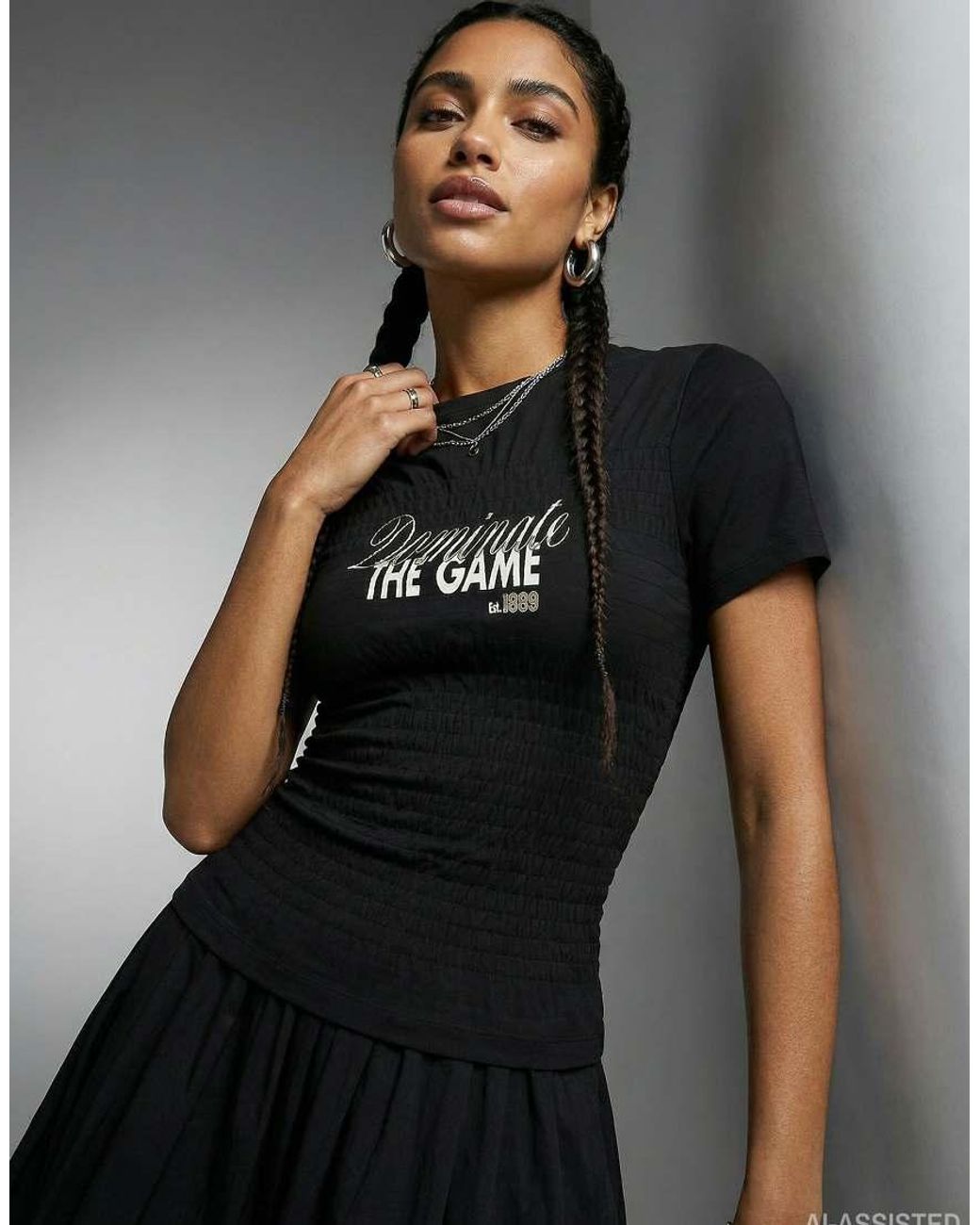 HYPEDROP Black Smock Top