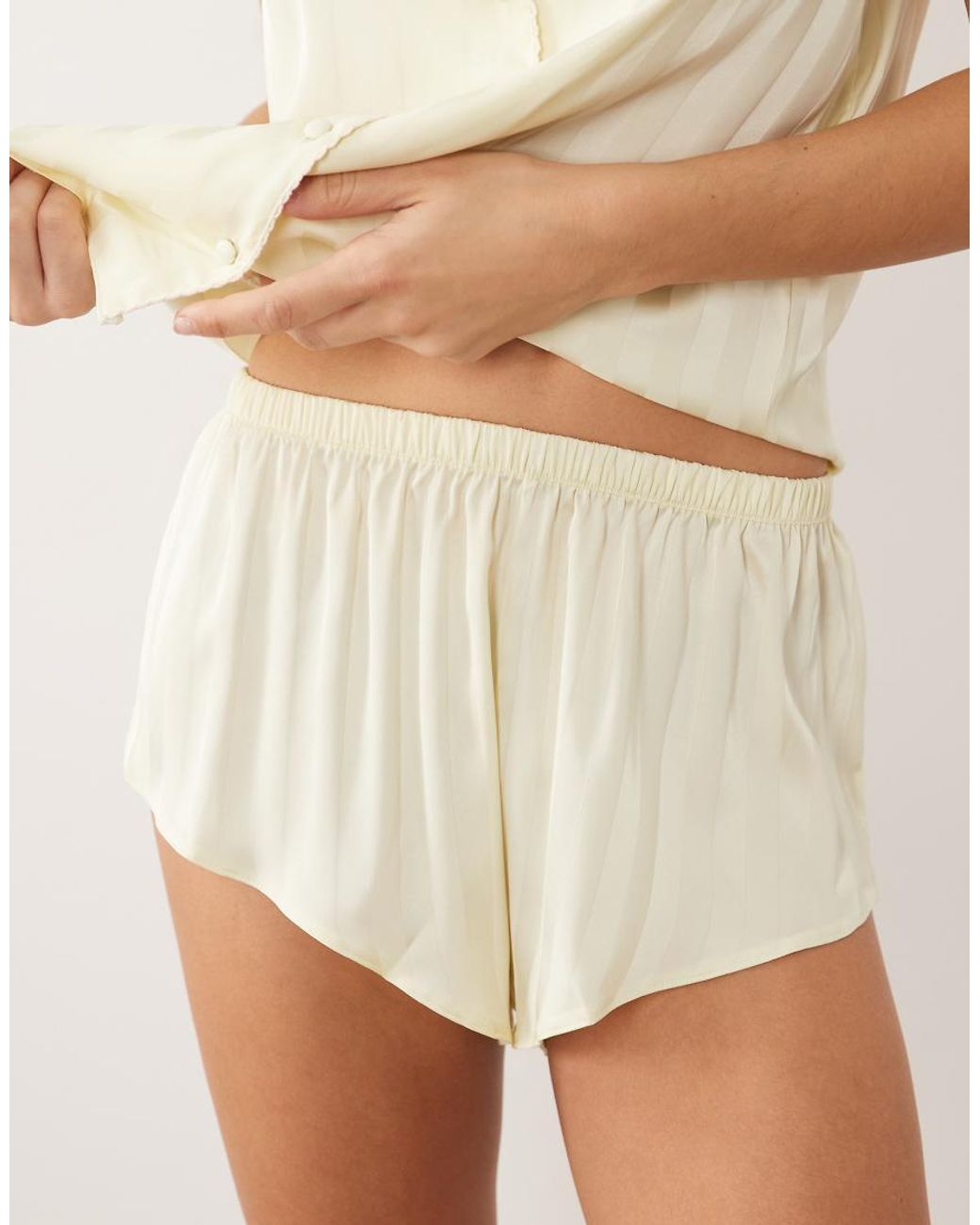Boux Avenue Natural Satin Jacquard Short Pj Set