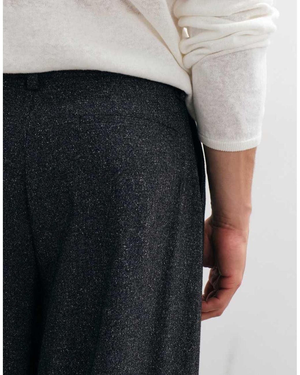 ASOS White Tailored Pleated Wide Barrel Leg Trousers for men