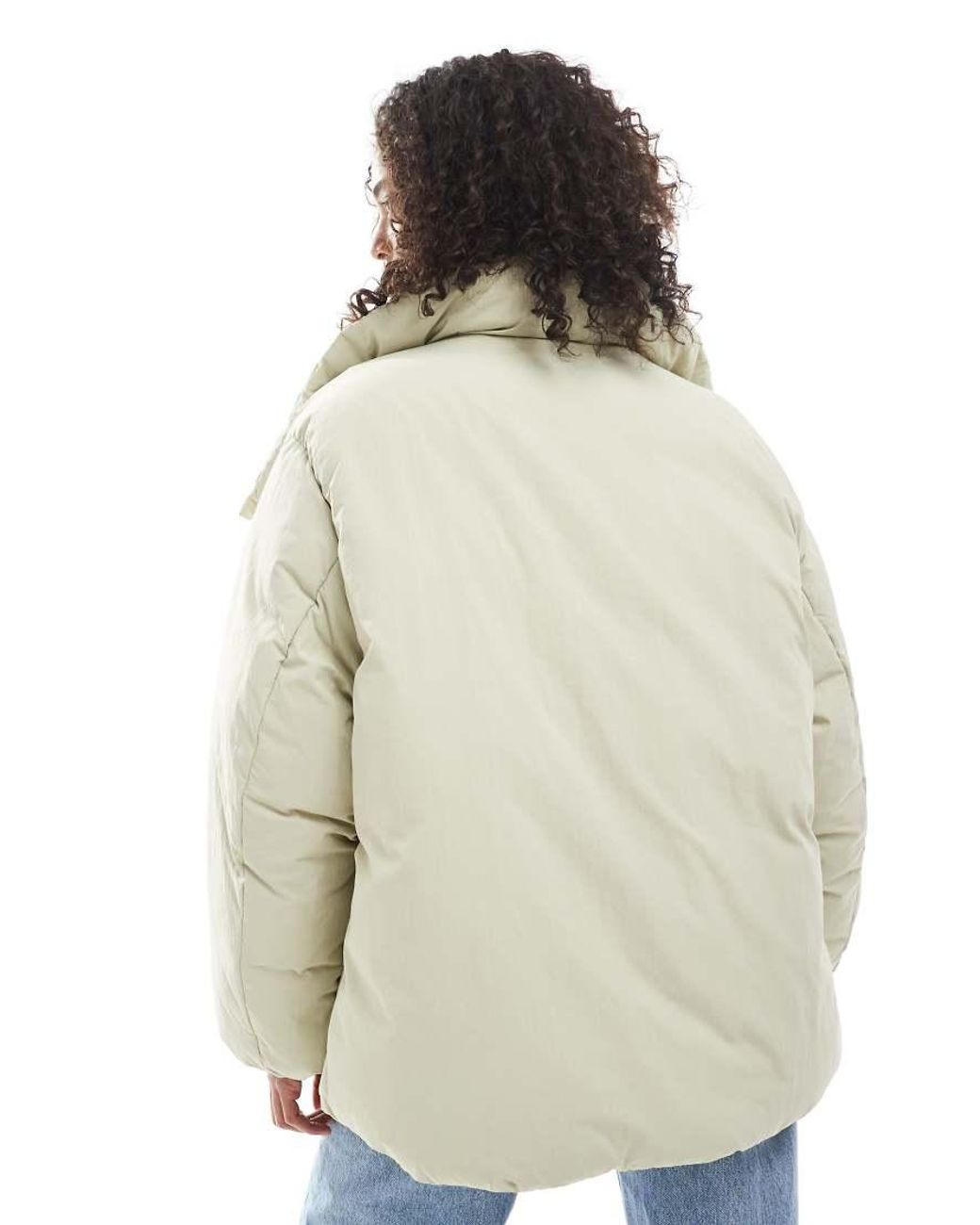 ASOS White Funnel Neck Clean Puffer Jacket