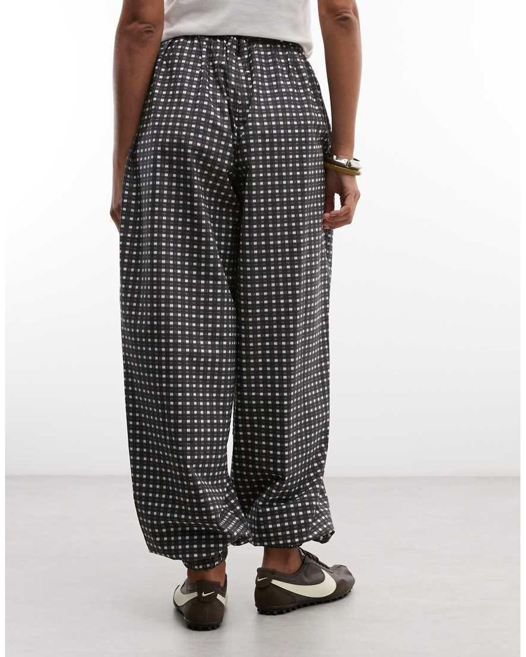 ASOS Gray Balloon Leg Co-ord Trousers With Tie Hem
