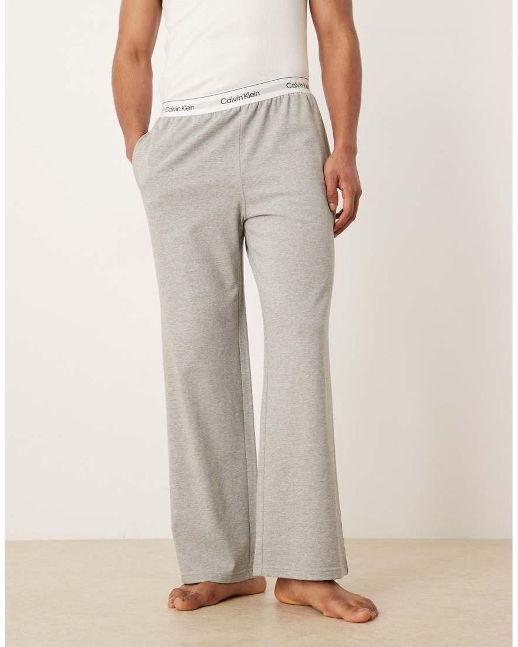 Calvin Klein Gray Icon Cotton Stretch Pyjama Bottoms for men